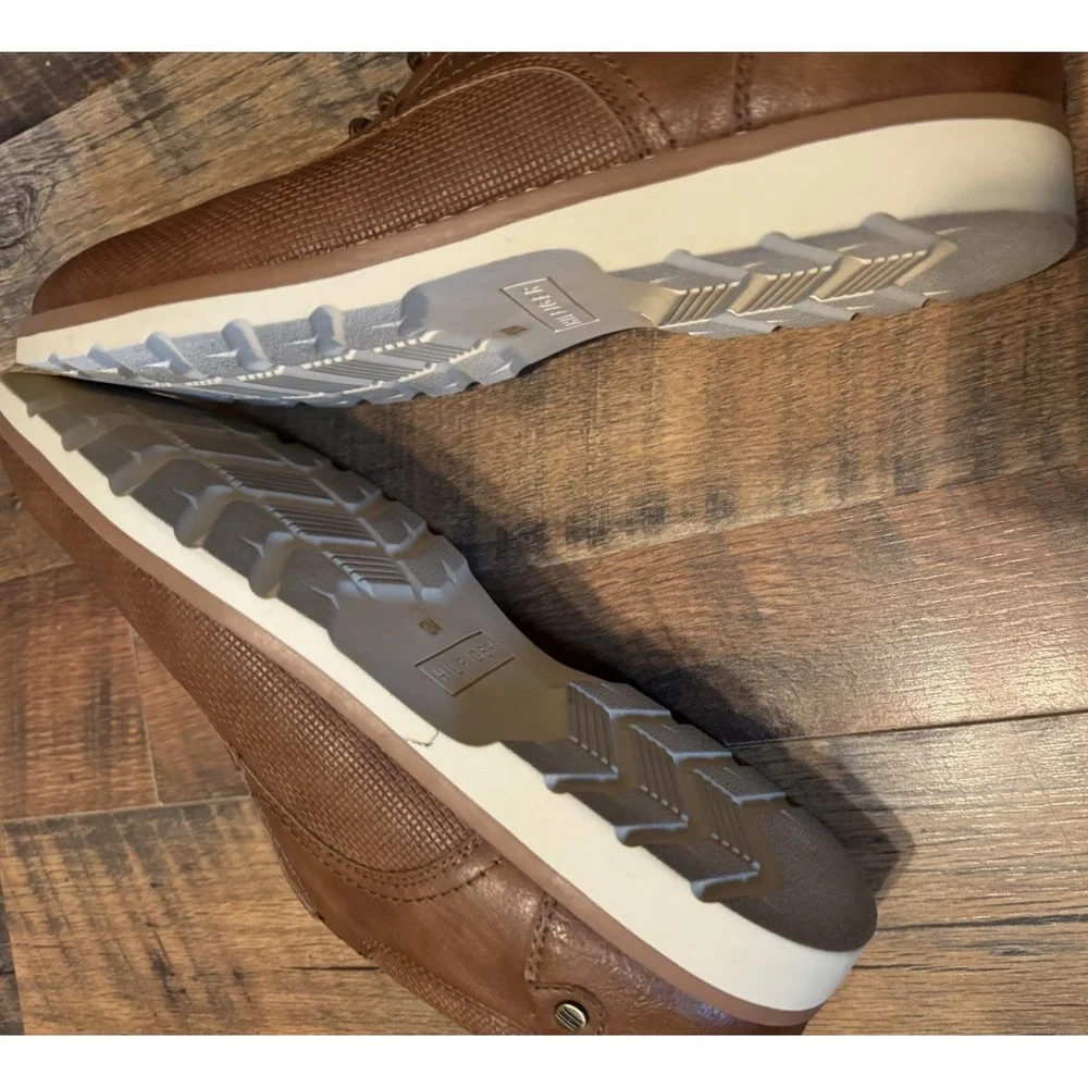 Tommy Hilfiger Nemoza‎ Shoes Tag Flag Embossed Laced Up 12M Cognac New